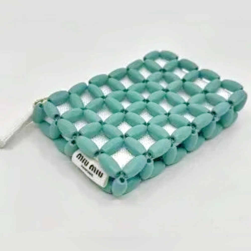 ​✨ BRAND NEW | NWT Miu Miu Green Beaded Pouch / Coin Purse ✨